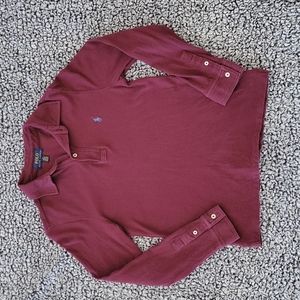 Polo Ralph Lauren Shirt Burgundy Long Sleeve Polo Boys Size 10-12